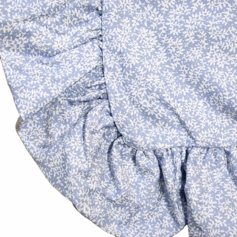 2 NWOT Laura Ashley VTG Euro Shams Light Blue Ground w White Botanical Sprig